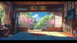 beautiful anime japan background, japan room, background, japan vibes, cozy, relax, generative ai	