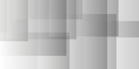 Abstract white and gray background design with layers of textured white transparent material in triangle and squares shapes. White color technology concept geometric line vector background.