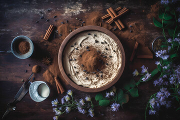 Canvas Print - Delicious tiramisu cake on the table