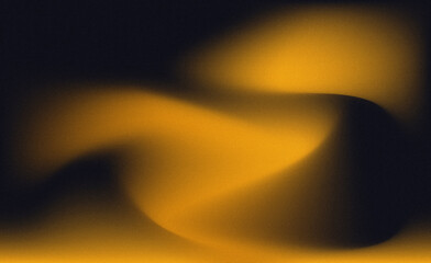 Fototapete - Textured Neon Orange Gradient Abstract Background. Noisy neon backdrop of swirling Orange Sunny gamboge on dark background. 