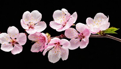 Canvas Print - group of delicate pink cherry flower petals isolated over a transparent background romantic spring summer or wedding design element