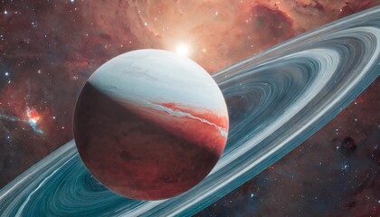 Wall Mural - white red single exoplanet in the space with chanels