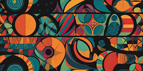 Wall Mural - A colorful background with shapes and colors