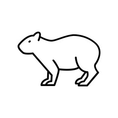 Poster - Capybara icon. outline icon