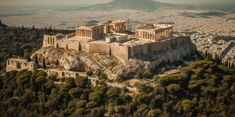 Canvas Print - Old City aerial view