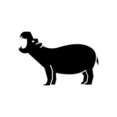 Poster - hippopotamus icon. solid icon