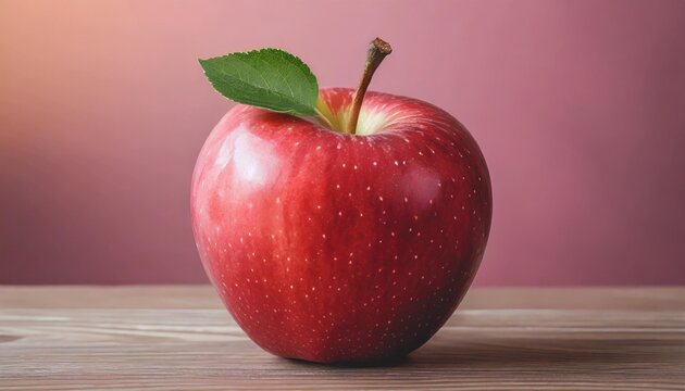 a red ripe apple on a pink background graphic image illustration