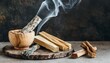 © Richard - peruvian palo santo holy wood smoke esoteric objects for meditation antistress and relaxation purifying concept smudge kit for spiritual practices
