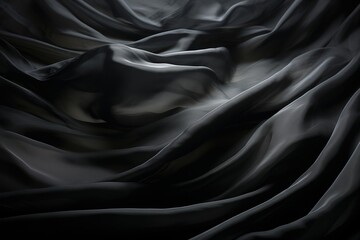 Poster - the dark black silk is flowing on a cloth covering it