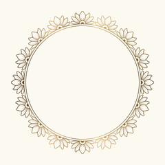 Wall Mural - Elegant ornamental Golden floral mandala frame vector illustration