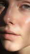 © kreate - a beautiful model with clear skin, skincare beauty cosmetics, luxury, premium brands products, closeup, no makeup
