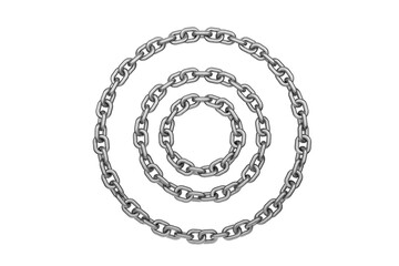 Wall Mural - metal chain is closed in a circle. metal chain on a transparent, white background. metal chain blank