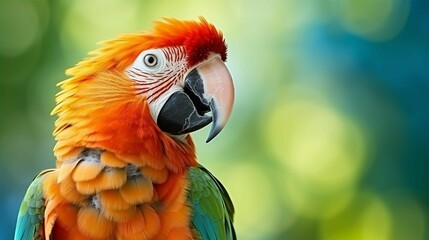 Wall Mural - ai generated illustration of a vibrant parrot in a jungle