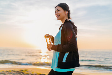 Wall Mural - woman doing sports in morning