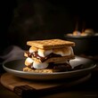 AI generated illustration of s'mores made with toasted marshmallows and chocolate