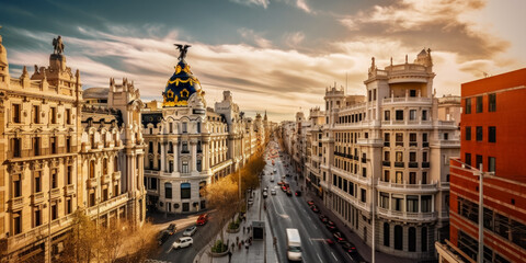 Wall Mural - Aerial view of Madrid