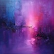 Abstract oil, acrylic painting on canvas, paint brush stroke texture, in violet colors
