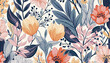 © Graphic Dude - Seamless floral pattern with hand drawn flowers Vector illustration
