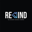 Rewind design logo, W shape play button