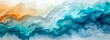 Abstract Watercolor Background: Teal Blue and Green Liquid Fluid Texture for Banners