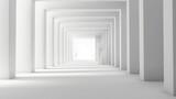 Fototapeta Do przedpokoju - Abstract 3d rendering of the white grey light geometric minimal background