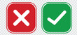 © Kakal CF ID 4016033 - Set of red X and green check mark icons. Cross and tick symbols isolated on Transparent  background.