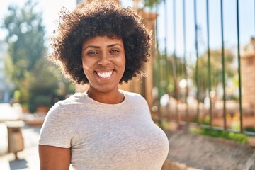 Poster - African american woman smiling confident standing at street