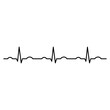 © Богдан Бурий - The ECG line heart beat. Cardiology. Black and White. One line drawing.
