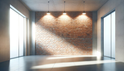 Aufkleber - Minimalist modern interior with sunlight filtering through large windows. Generative AI