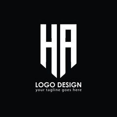 Wall Mural - HA HA Logo Design, Creative Minimal Letter HA HA Monogram