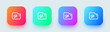 Hidden folder line icon in square gradient colors. Private signs vector illustration.