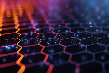 Poster - Hexagon network technology in abstract background.