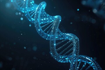 Poster - DNA helix loop on black background for genetic medicine.
