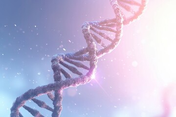 Poster - DNA molecules on a scenic background.