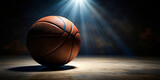 Fototapeta Fototapety sport - basketball ball on wooden floor in a sports setting