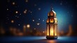 arabic lantern of ramadan celebration background illustration, Generative AI