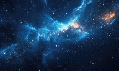 ultramarine galaxy of stars, outer space textures with sparkly stars in dark night skies backdrop as