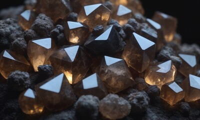 Canvas Print - Beautiful clusters of Smokey Quartz