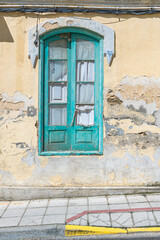 Abandoned old building facade