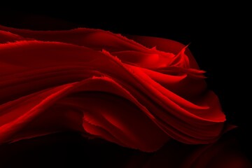 Poster - exploding 3D bright red shape and design on black