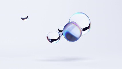 Poster - Abstract 3d render, animation of liquid bubbles, 4k seamless looped video