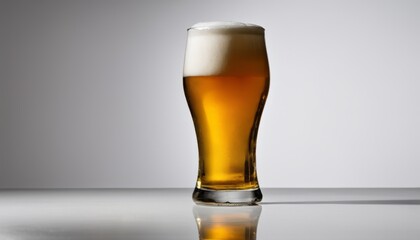 Poster - A glass of beer with foam on top