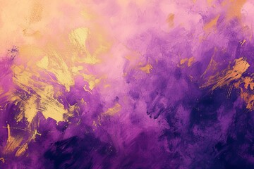 Aufkleber - An abstract painting featuring a mix of vibrant purple and yellow colors.