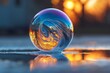 Ephemeral Elegance: Abstract Reflections in a Soap Bubble