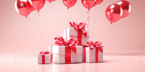 Gifts with nice ribbons are simple and elegant, there is empty space for greeting text, wallpaper, posters, advertisements, etc., if you don't have enough choices, please click