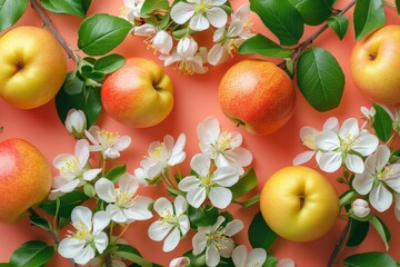 Poster - A collection of apples arranged on top of a table in a neat and orderly manner.