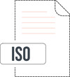 ISO  file format icon dashed outline