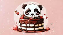 Panda With A Cake
