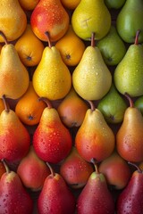 Poster - A collection of pears on display, showcasing the abundance of this fruit.