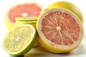 Aufkleber - a grapefruit cut in half placed alongside other whole grapefruits